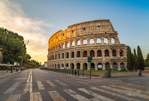 Colosseum (Coliseum) building in spring, Rome, Italy